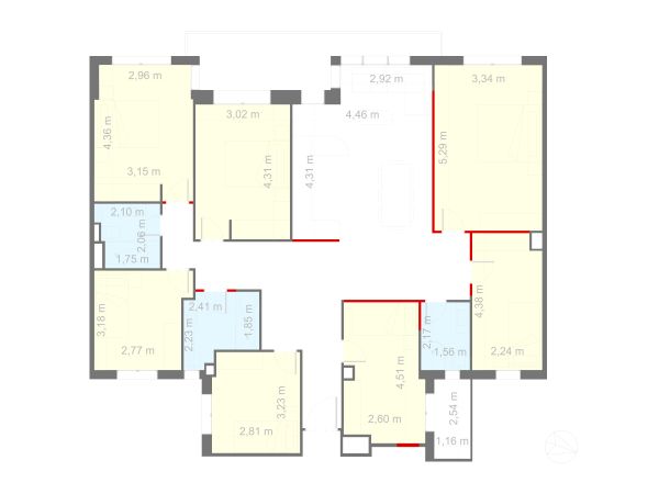 Plano del piso reformado para habitaciones
